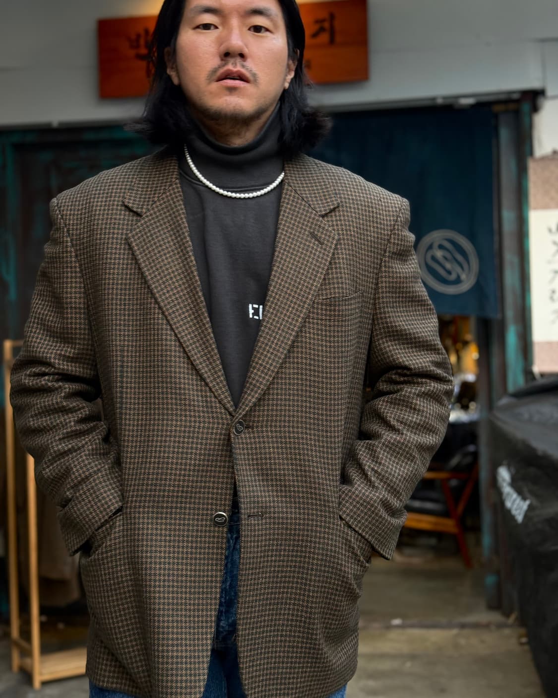 90‘s 로렌스 체크 울 자켓 103-105 상품이미지7