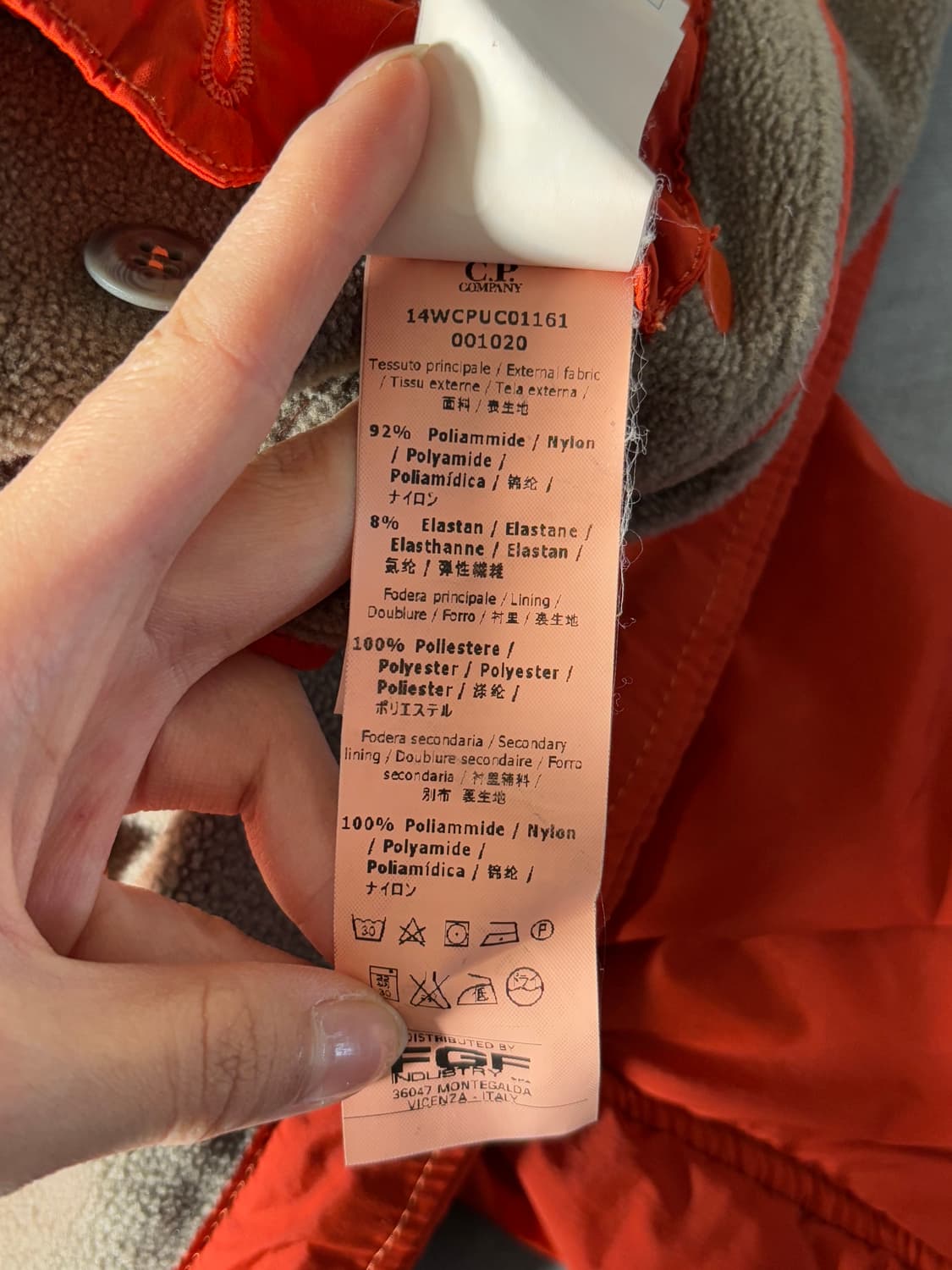 CP 컴퍼니 14AW 나일론 쉘 오렌지 플리스 고글 후드 자켓 상품이미지10