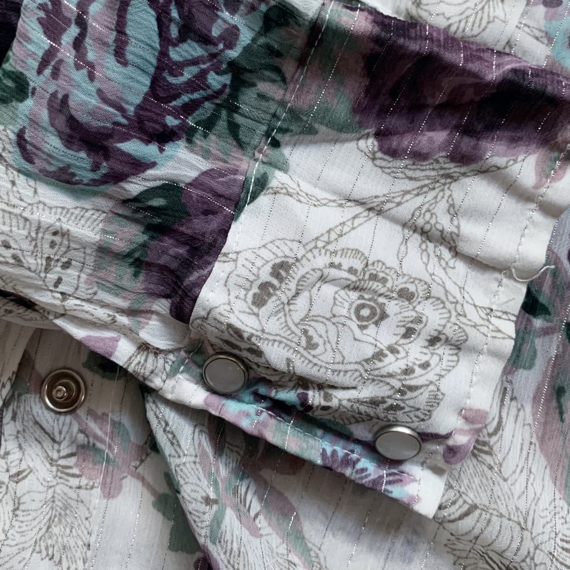 Oriental Flower Pattern Shirt 상품이미지4