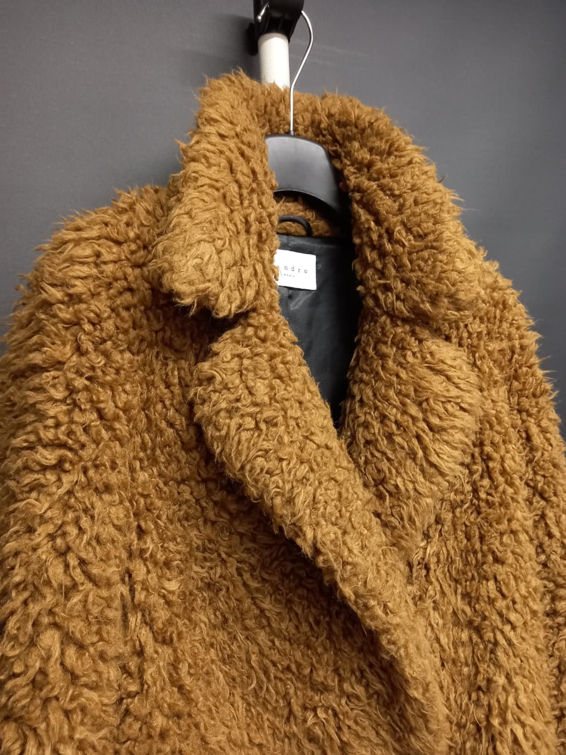 산드로 테디베어 부클 비숑 롱 코트 55 상품이미지4