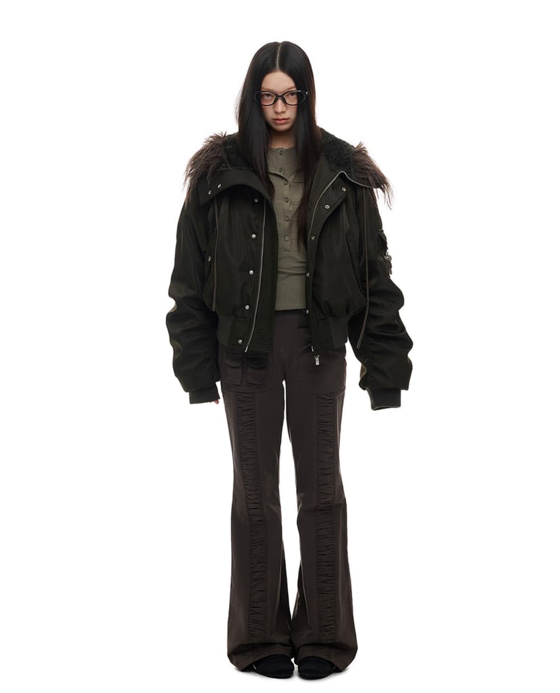 JIKOO  polar edge fur trim jacket 야상패딩 상품이미지3