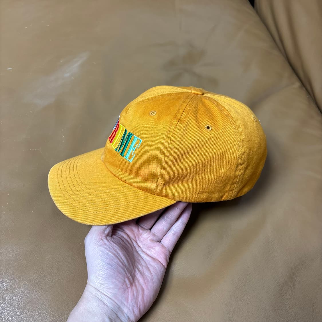 슈프림 6패널 볼캡 모자 멀티 컬러 로고 오렌지 상품이미지4