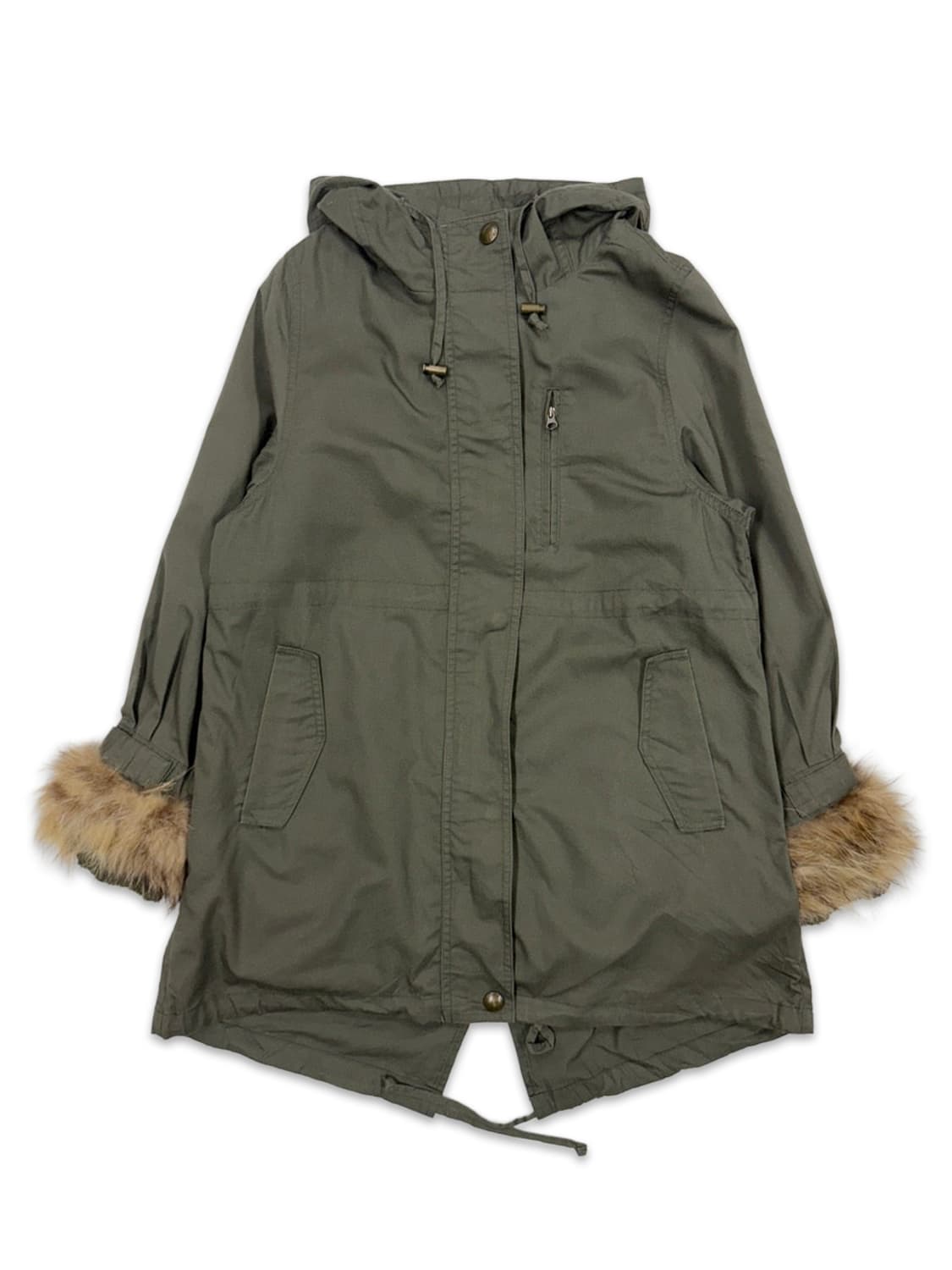 빈티지 JEANASIS 카키 퍼 기모 야상 상품이미지1