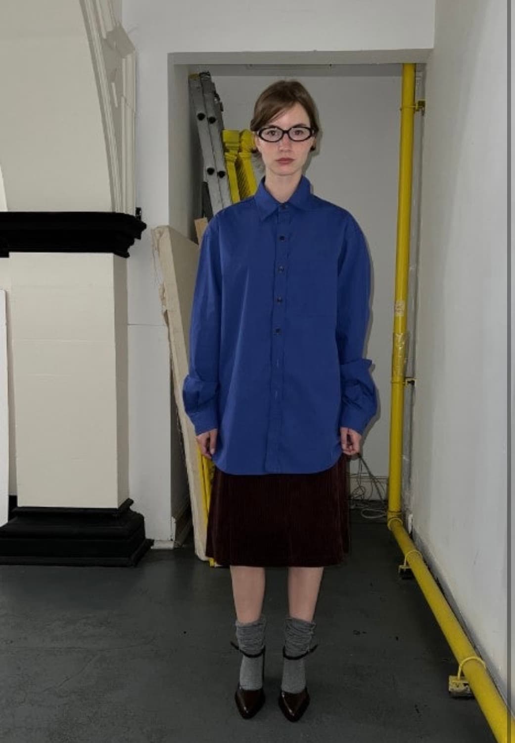 리본빛 블루셔츠 상품이미지2