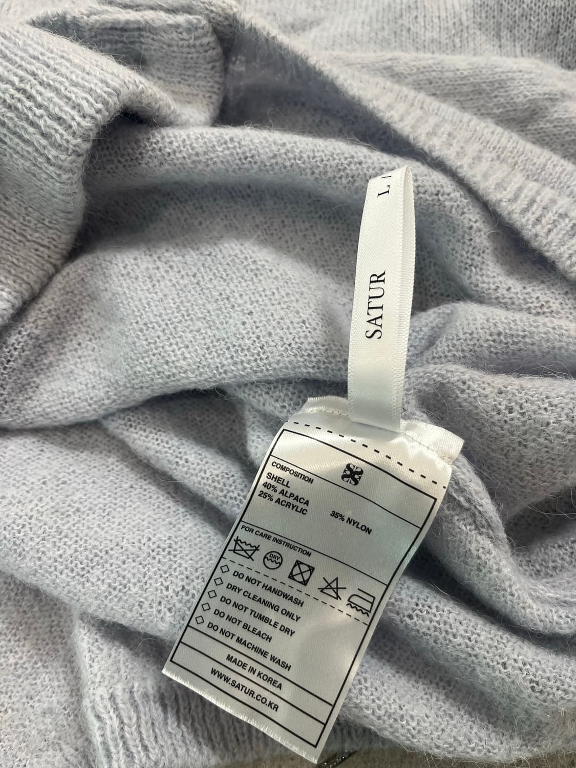 세터 카라 가디건 스카이블루 L 상품이미지3