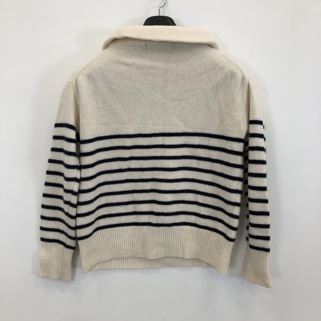 SOWOOL 쏘울 울 100% 크롭 단가라 하프집업니트 55  상품이미지4