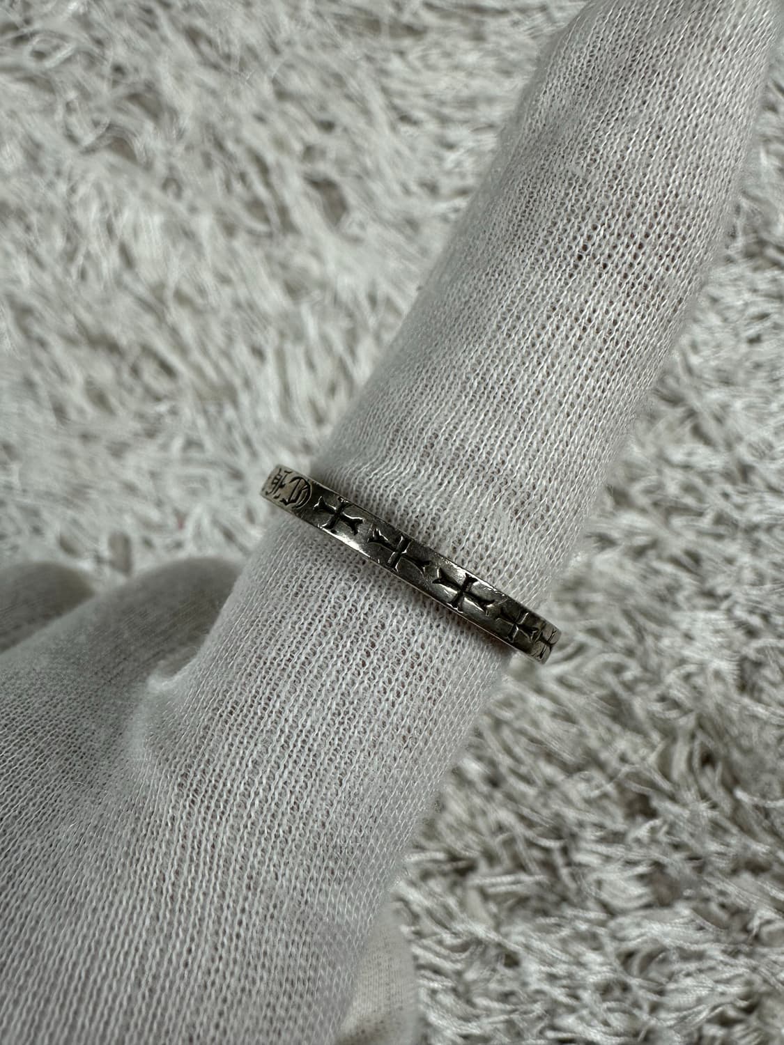 [US 11] 백화점판 정품 크롬하츠 퍽유링 3mm 상품이미지4