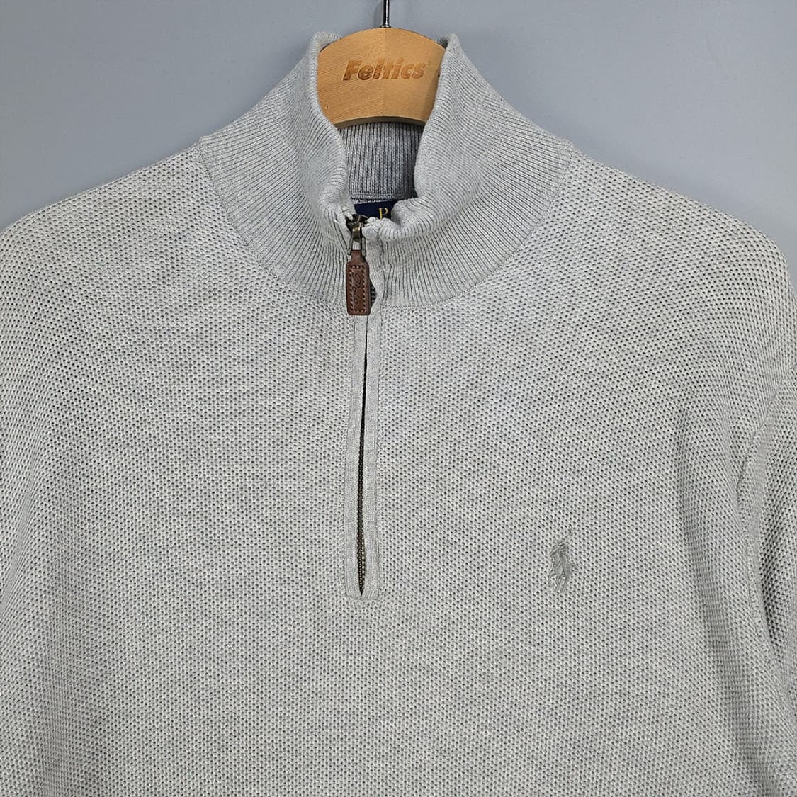 폴로 피마코튼 하프집업 니트 그레이 M 상품이미지2