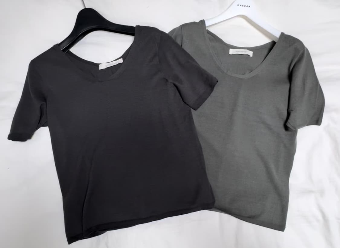 스테이트먼트 유넥 니트 - 차콜, 카키 상품이미지2