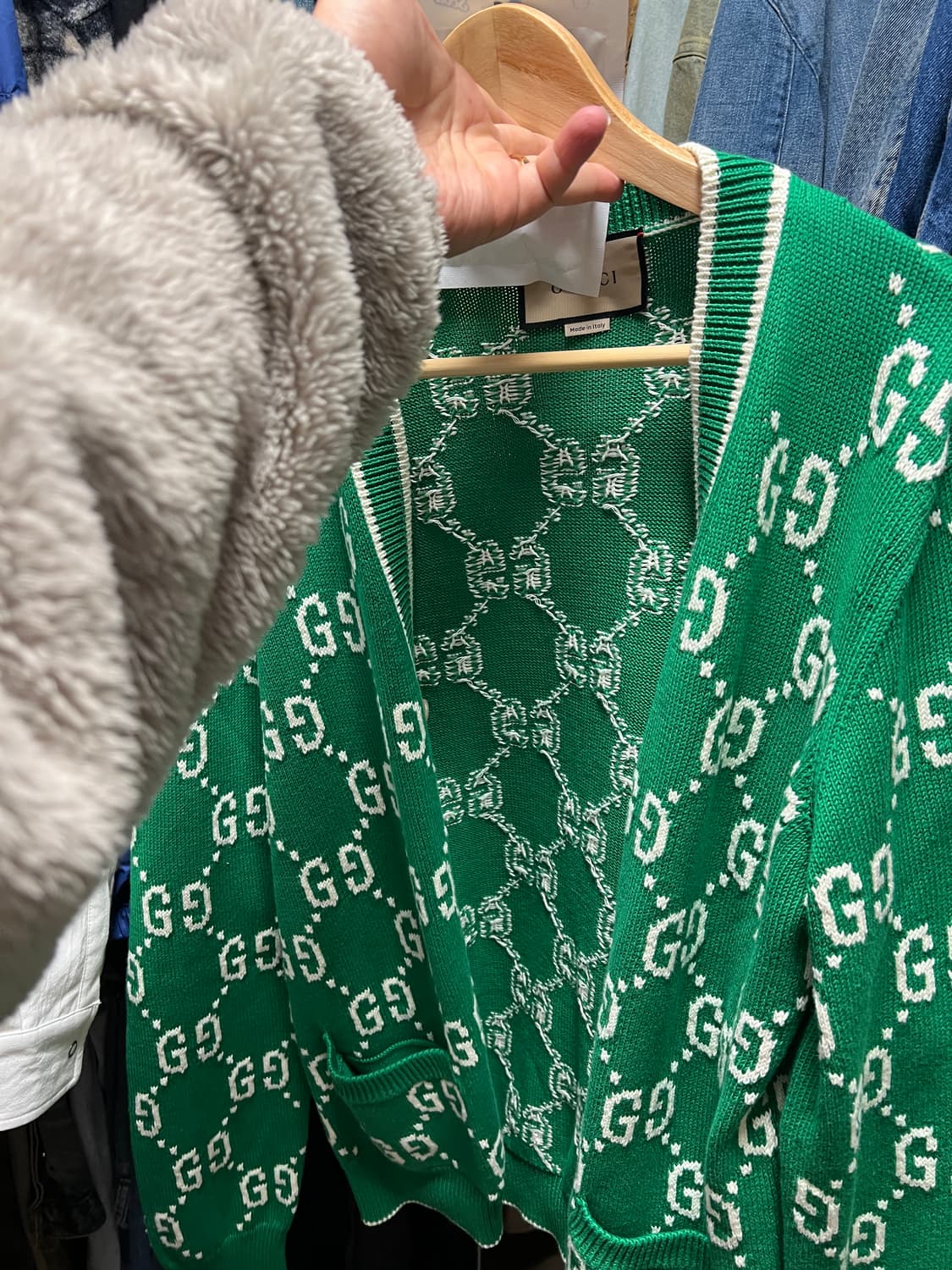 구찌 그린 가디건 상품이미지2