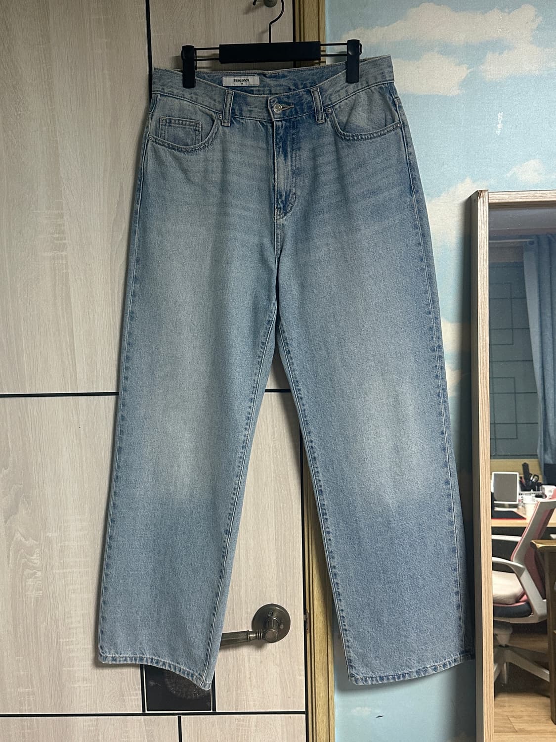 (30) 에잇세컨즈 에센셜 와이드핏 데님 팬츠 스카이 블루 상품이미지2