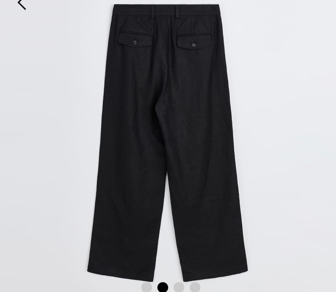 선플라워 린넨 플리츠 와이드팬츠 블랙 상품이미지2