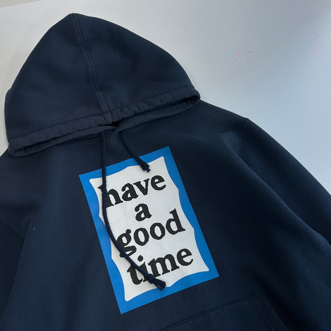 Have a good time 블루로고 네이비 후드티  상품이미지4