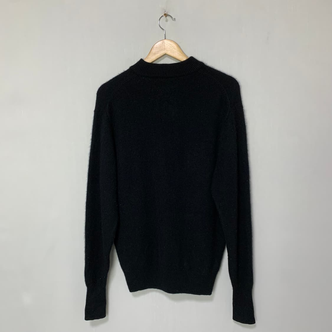 jpn 캐시미어 100 반목 니트 블랙 빈티지 남녀공용 상품이미지3