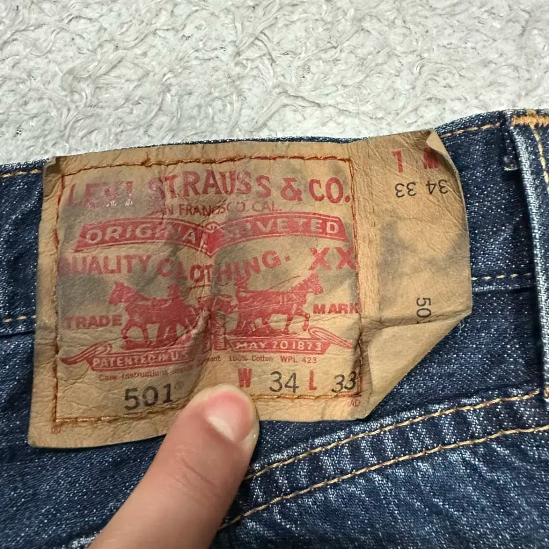 리바이스 501 청바지 데님 팬츠 34인치 상품이미지6