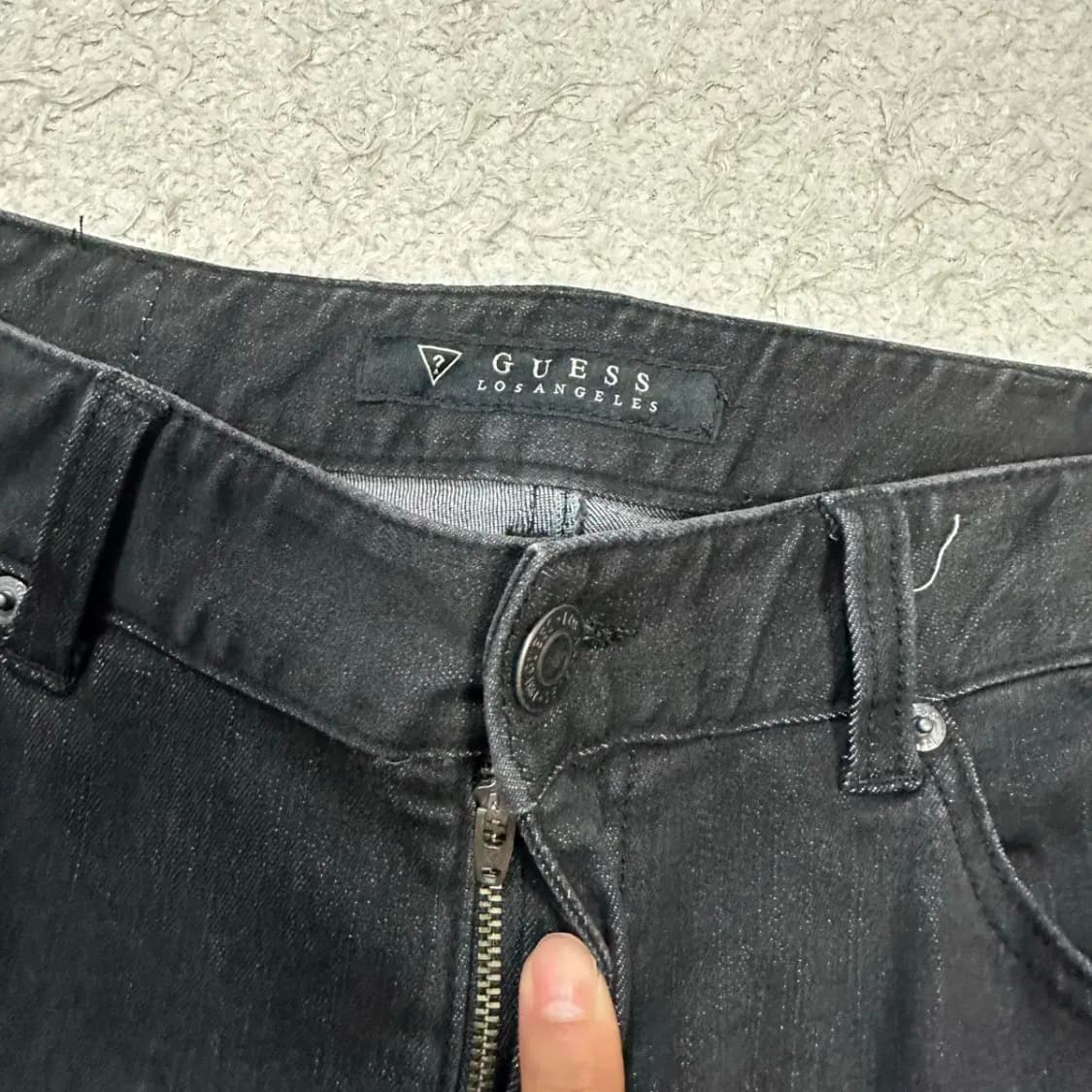 게스 청바지 흑청 데님 팬츠 34인치 상품이미지2