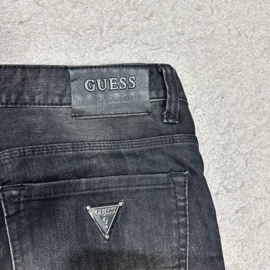 게스 청바지 흑청 데님 팬츠 33인치 상품이미지6