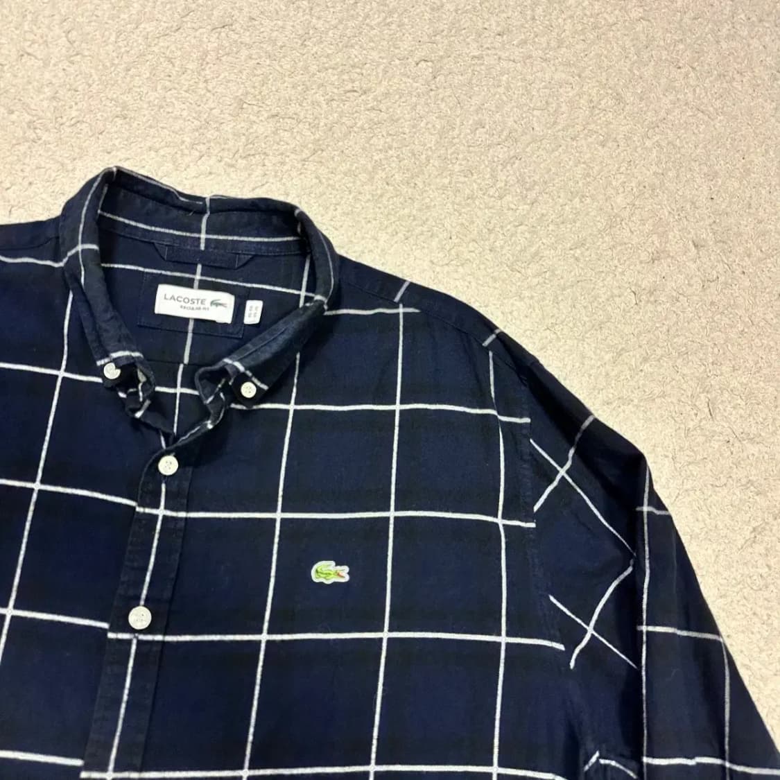 라코스테 셔츠 체크 네이비 XL 110 상품이미지2