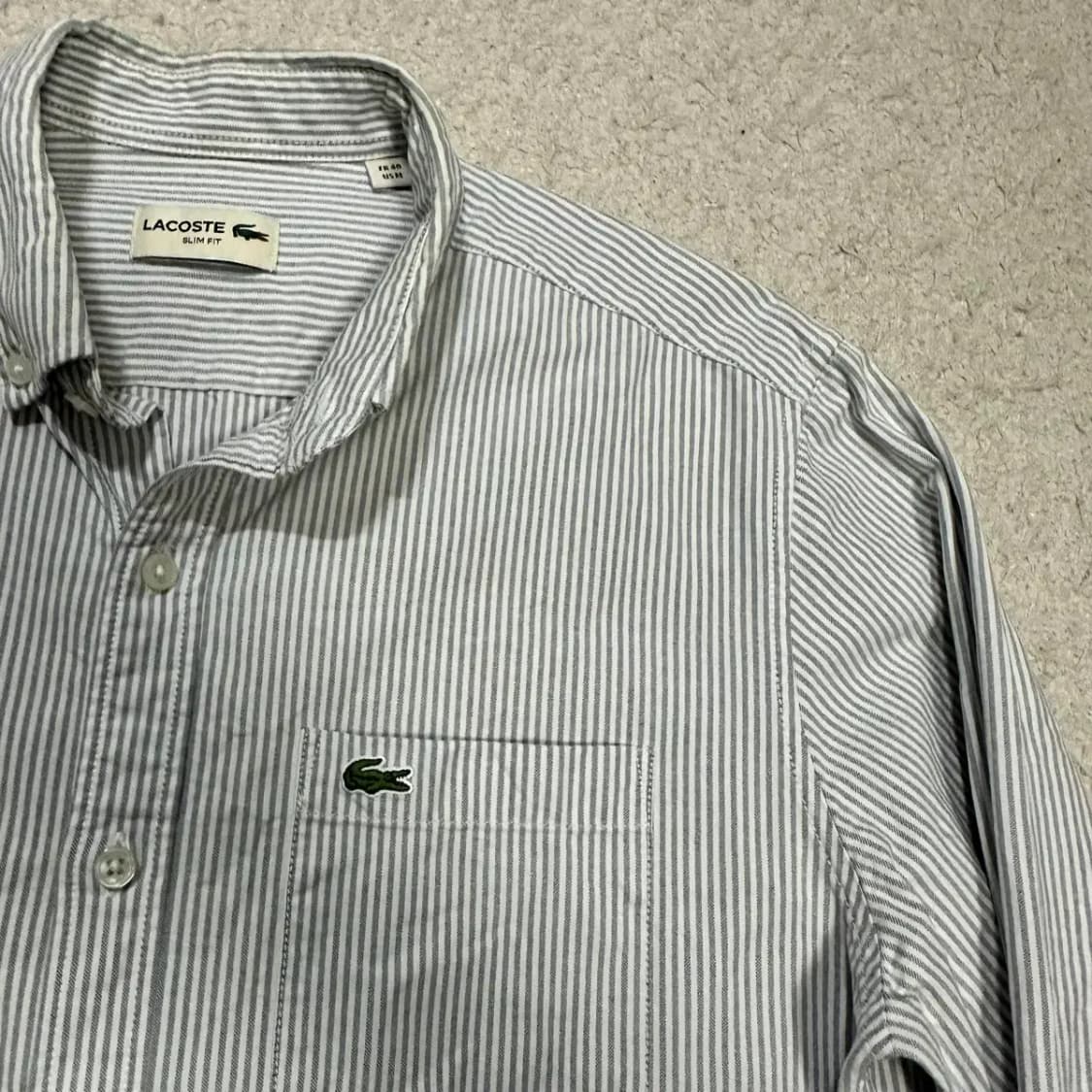 라코스테 셔츠 스트라이프 슬림핏 m 100 상품이미지4