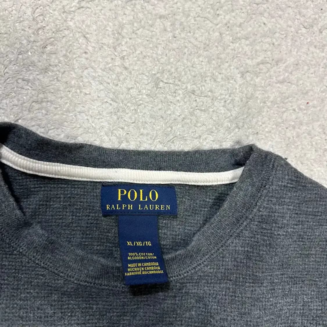 폴로 긴팔티 와플티 XL 상품이미지2