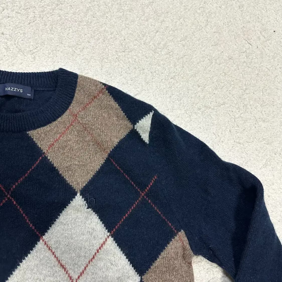 헤지스 니트 아가일 100 상품이미지2