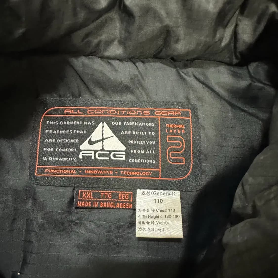 나이키 acg 패딩 조끼 xxl 110 상품이미지3