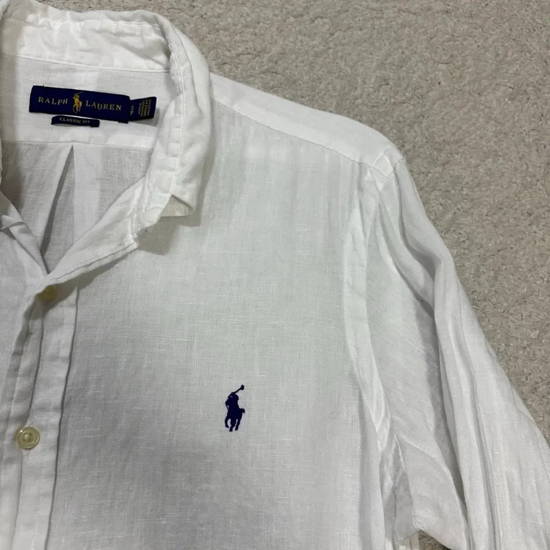 폴로 린넨 셔츠 화이트 s 상품이미지2