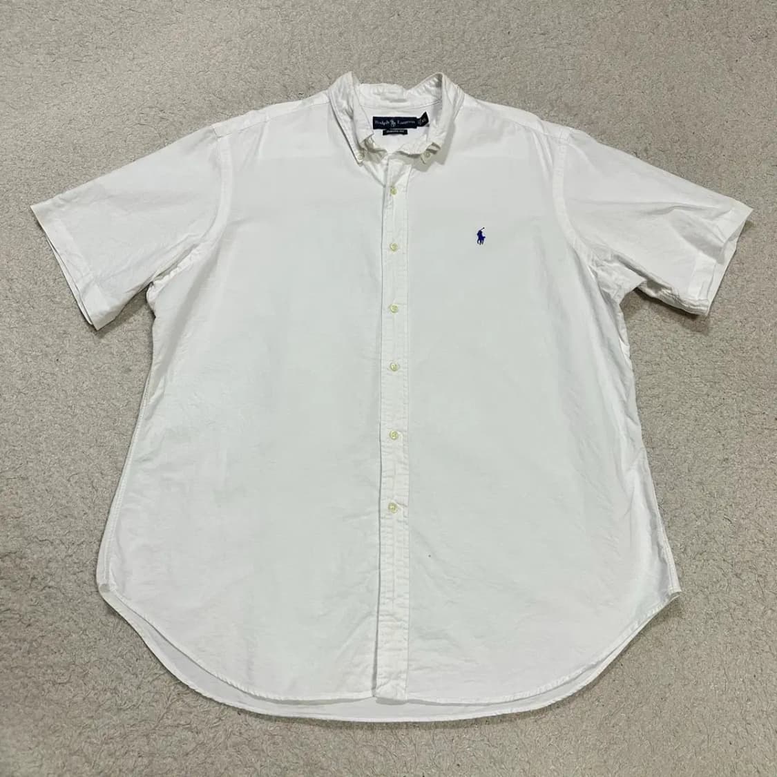 폴로 반팔 셔츠 오버핏 화이트 XL 상품이미지1