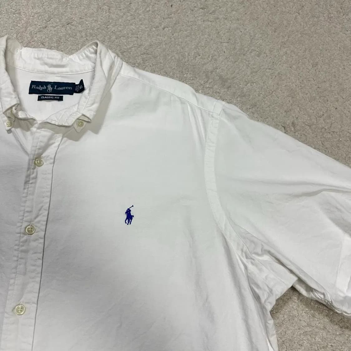 폴로 반팔 셔츠 오버핏 화이트 XL 상품이미지2