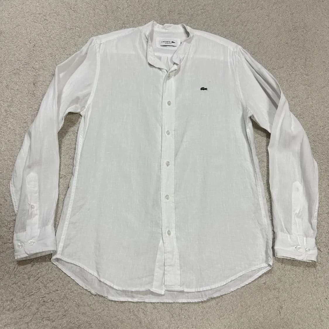 라코스테 린넨 셔츠 헨리넥 화이트 s 95 상품이미지1