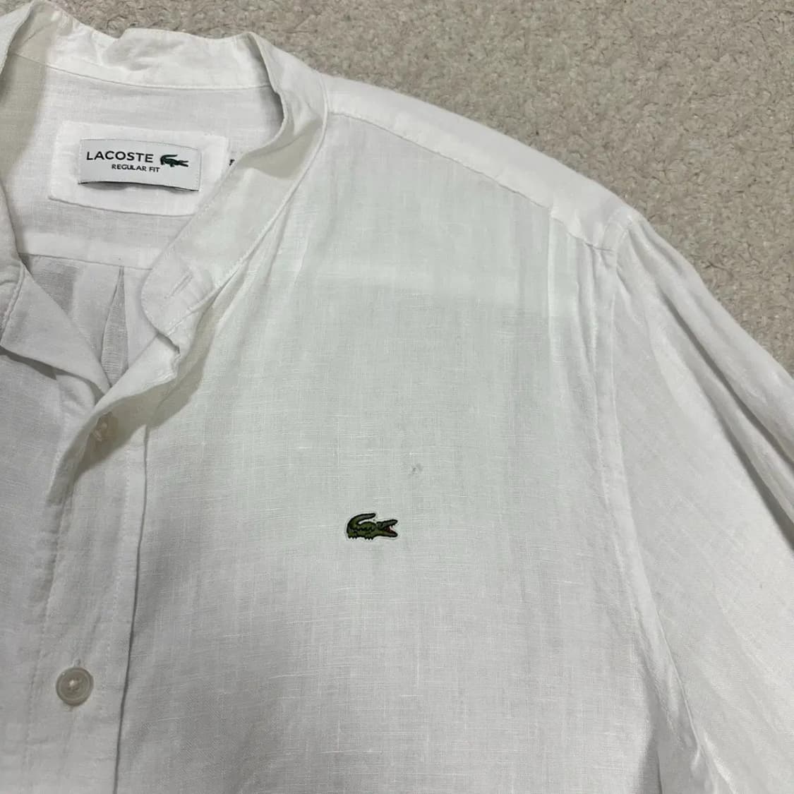 라코스테 린넨 셔츠 헨리넥 화이트 s 95 상품이미지2