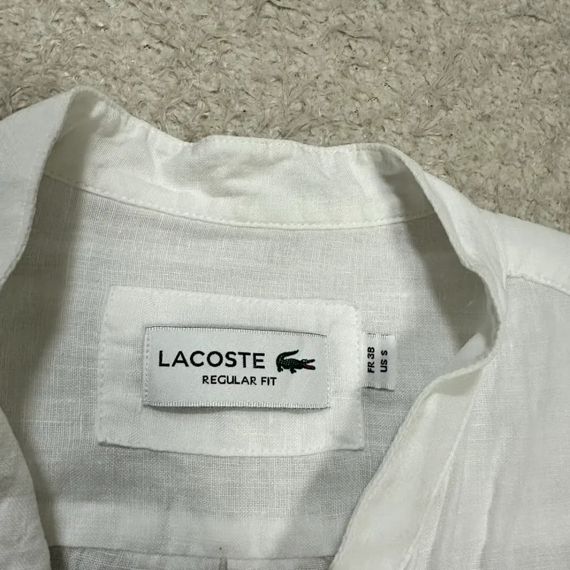 라코스테 린넨 셔츠 헨리넥 화이트 s 95 상품이미지3