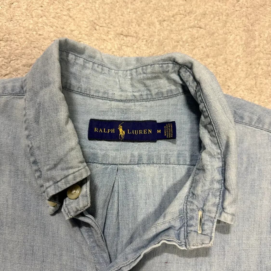 폴로 데님 반팔 셔츠 m 상품이미지3