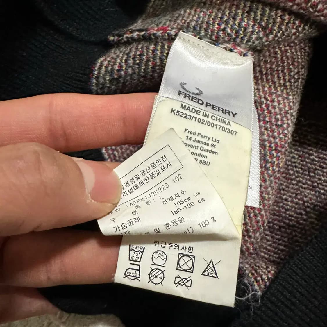 프레드페리 니트 램스울 L 상품이미지4