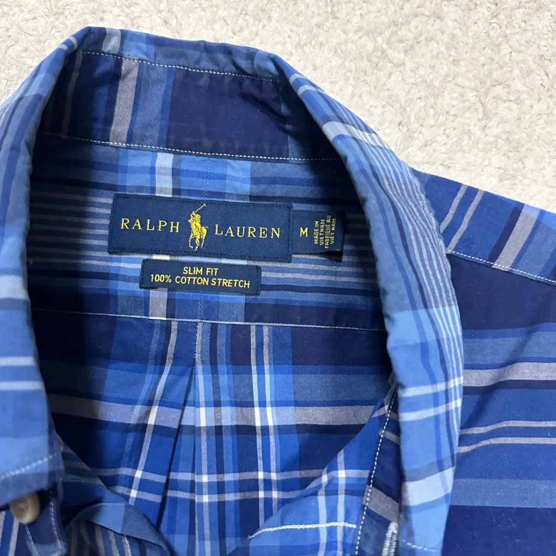 폴로 셔츠 남방 체크 블루 m 상품이미지3