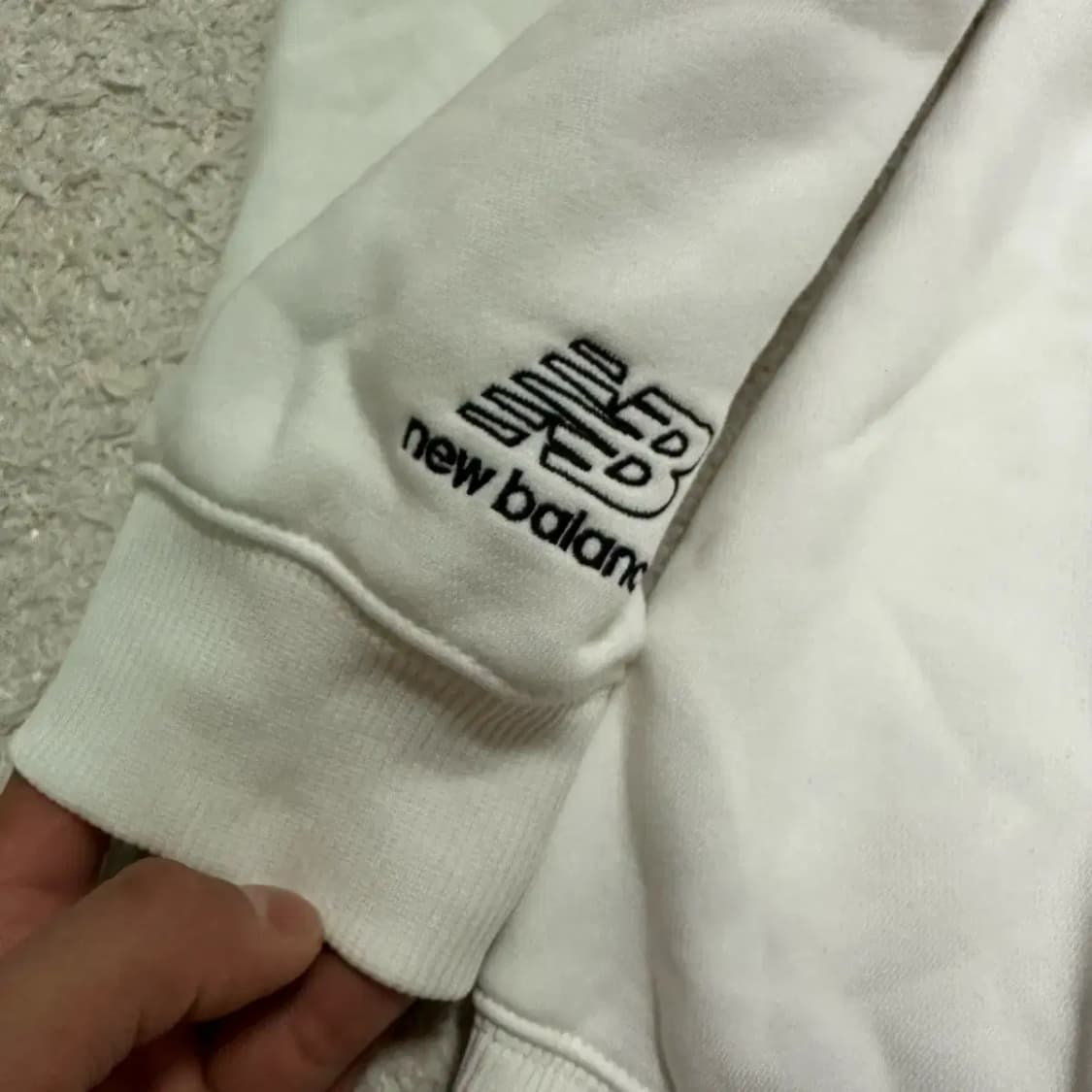 뉴발란스 화이트 로고 후드티 기모 m 95 상품이미지4