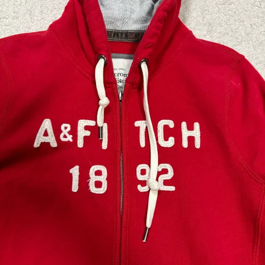 아베크롬비 레드 기모 후드집업 여성 m 상품이미지2