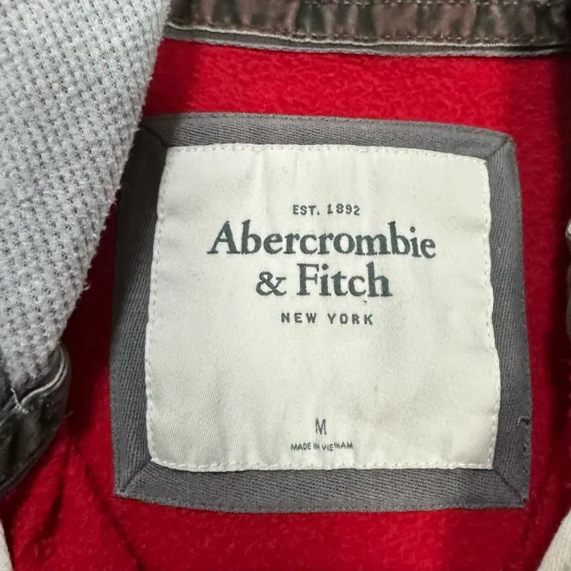 아베크롬비 레드 기모 후드집업 여성 m 상품이미지3