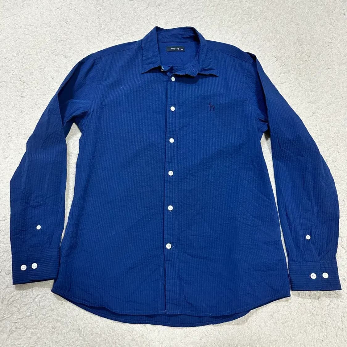 헤지스 시어서커 셔츠 네이비 100 상품이미지1