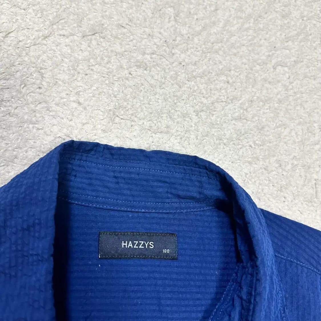 헤지스 시어서커 셔츠 네이비 100 상품이미지3