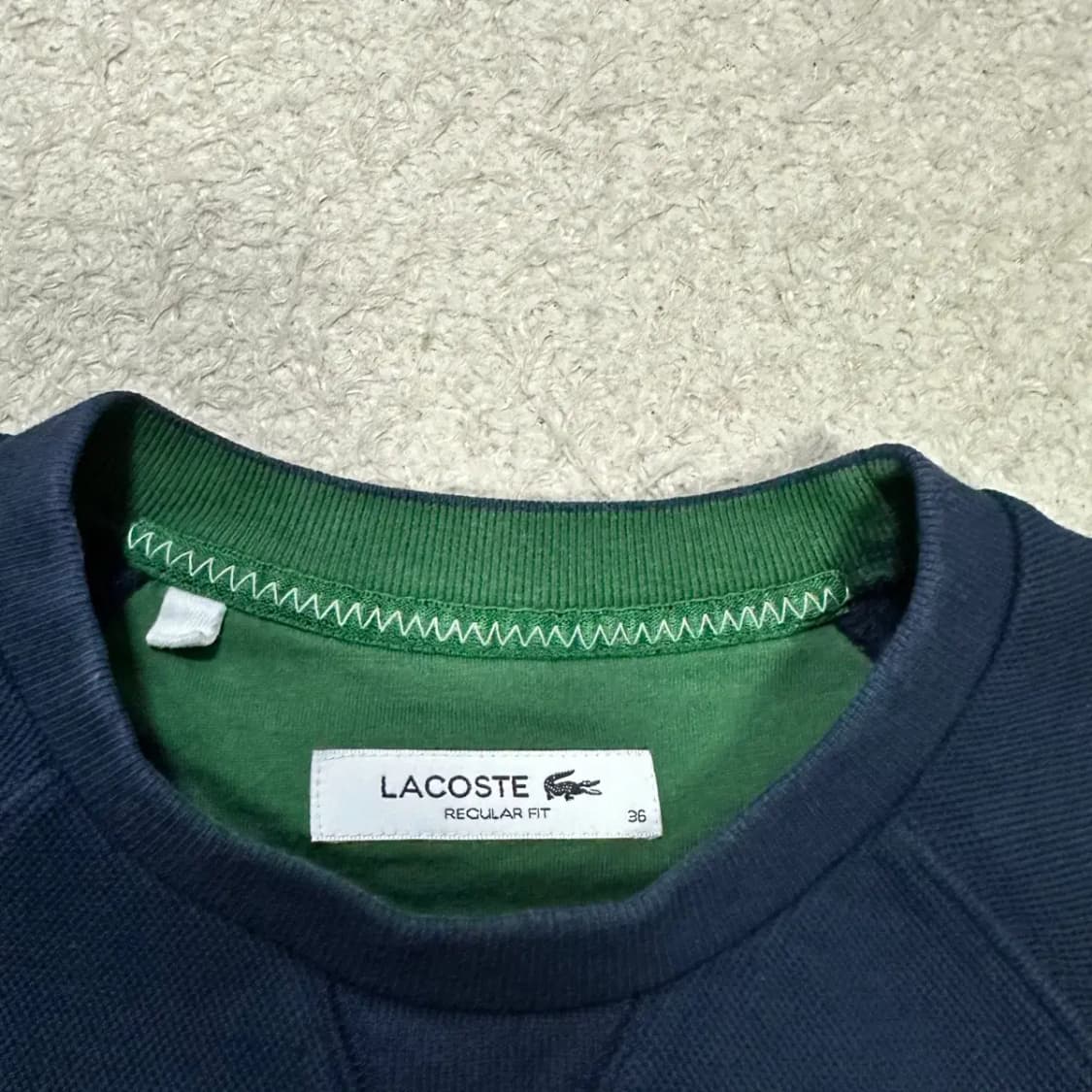 라코스테 네이비 맨투맨 티셔츠 여성 95 상품이미지3