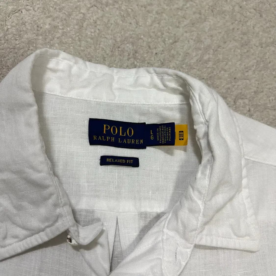 폴로 랄프로렌 린넨 셔츠 화이트 긴팔 L 상품이미지3