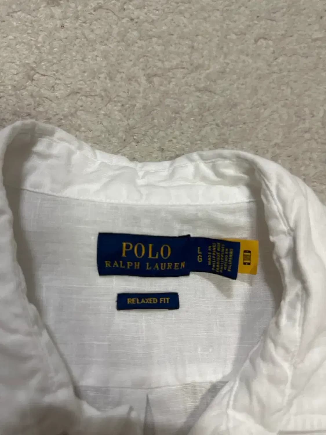폴로 랄프로렌 린넨 셔츠 화이트 긴팔 L 상품이미지6