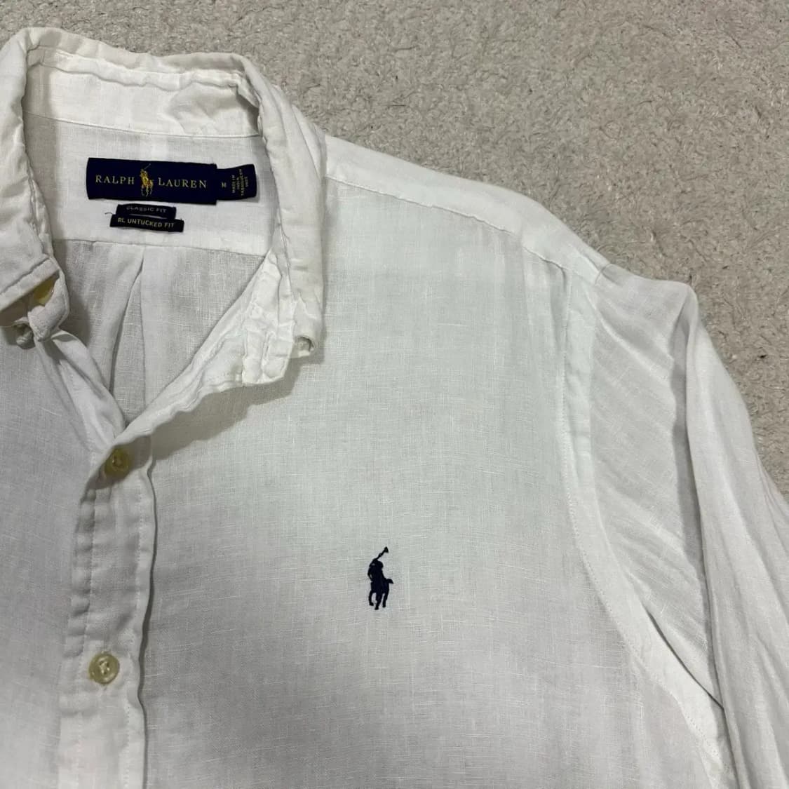 폴로 랄프로렌 린넨 긴팔 셔츠 화이트 m 상품이미지4