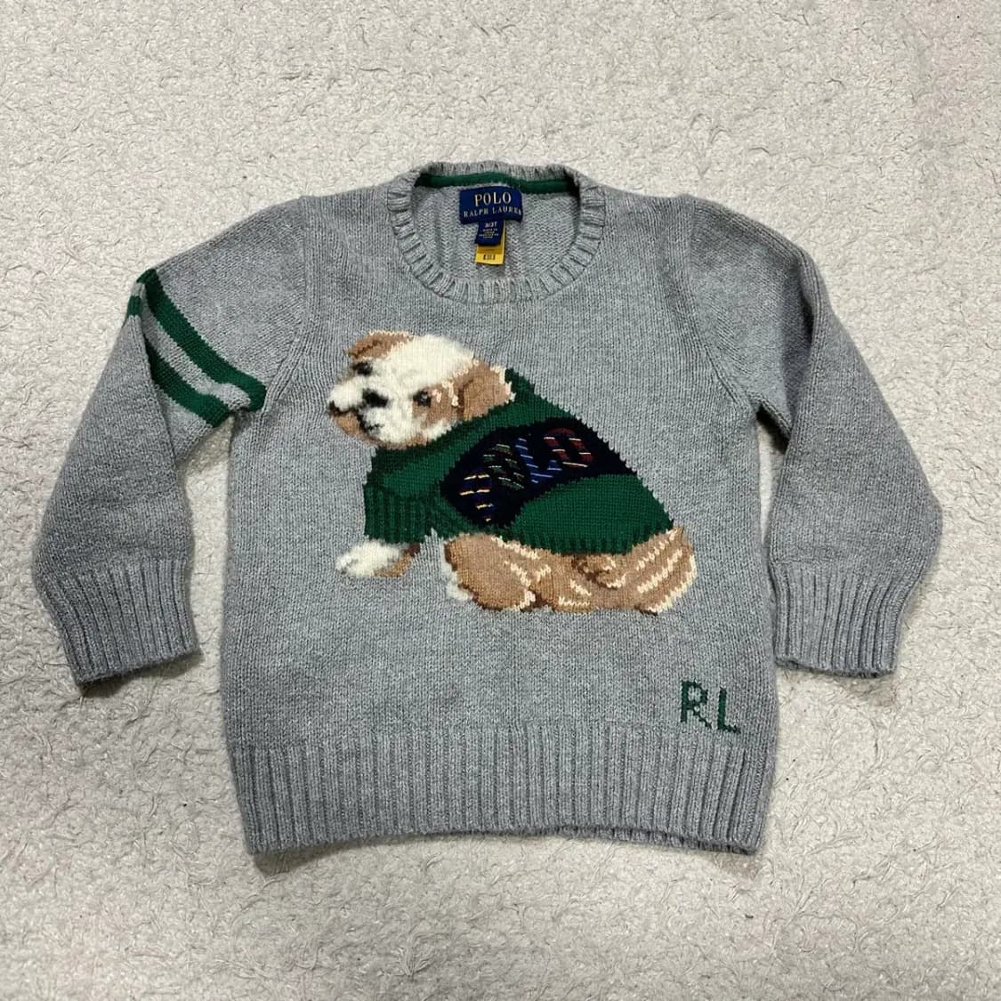 폴로 랄프로렌 아동 키즈 강아지 니트 회색 3t 상품이미지1