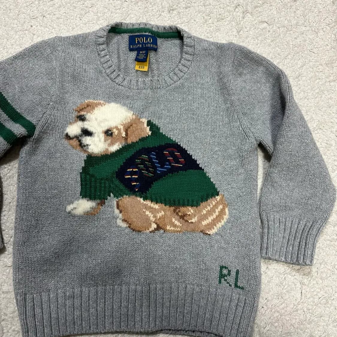 폴로 랄프로렌 아동 키즈 강아지 니트 회색 3t 상품이미지3