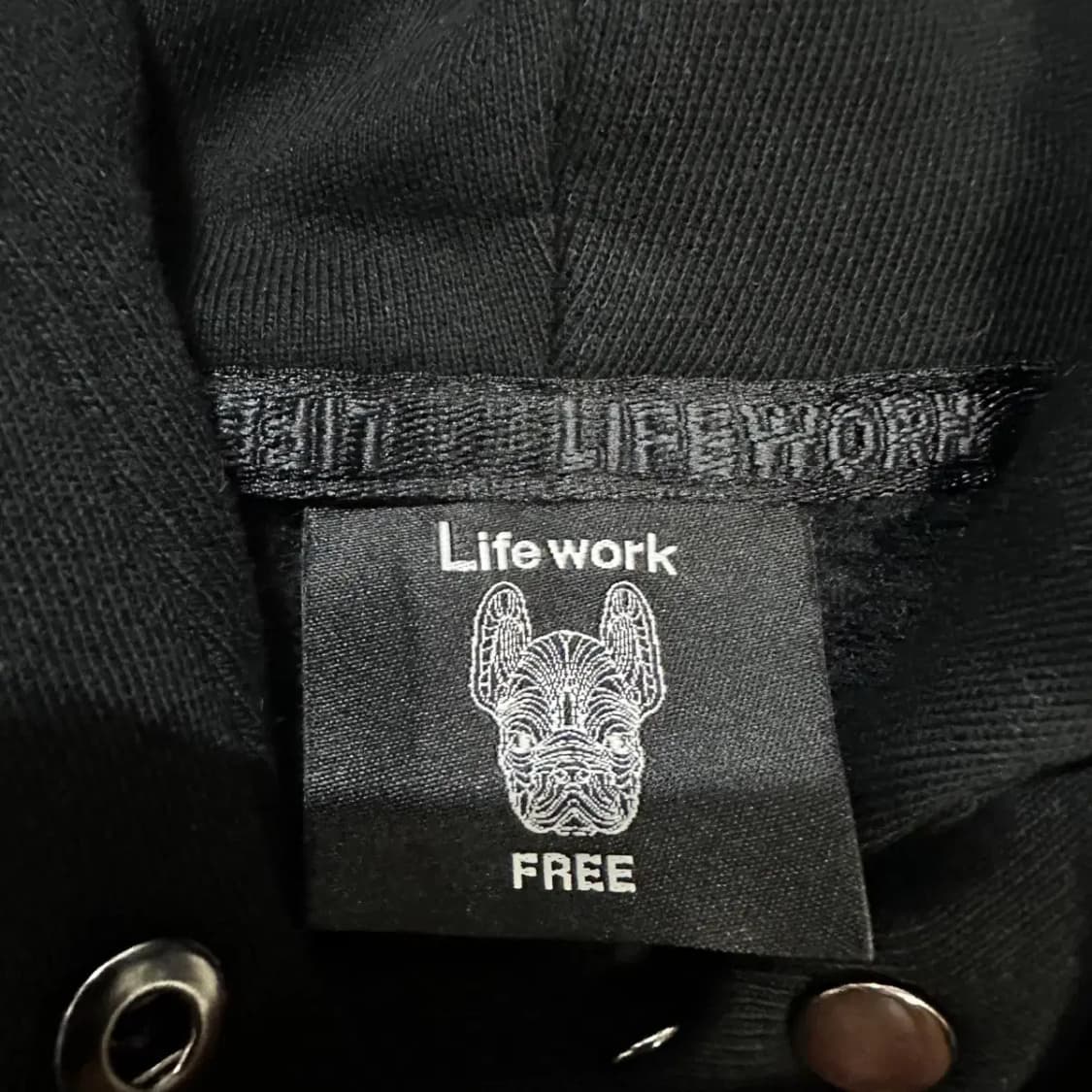 라이프워크 강아지 자수 후드티 블랙 기모 free 상품이미지3