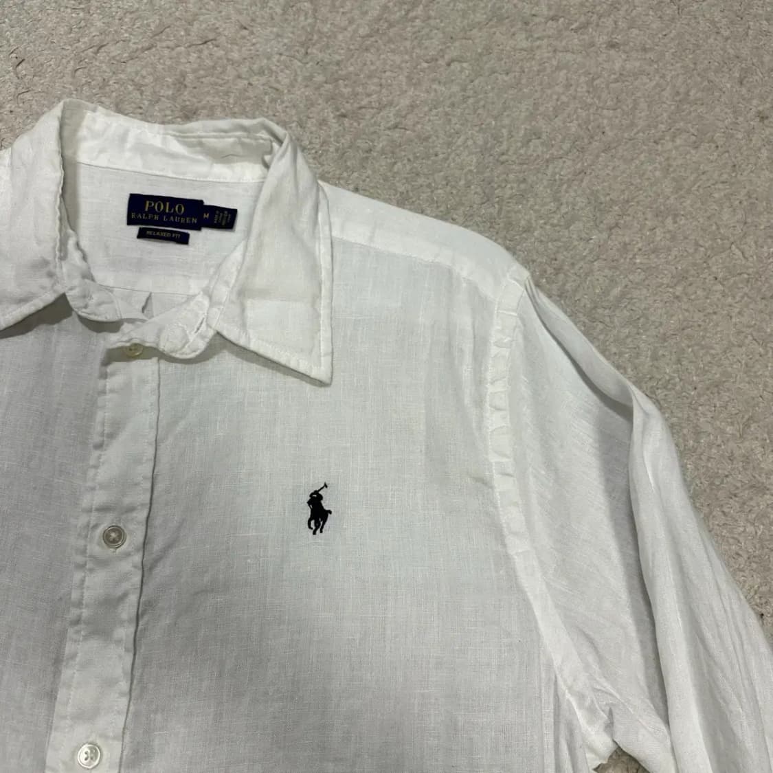 폴로 랄프로렌 린넨 셔츠 화이트 여성 m 상품이미지3