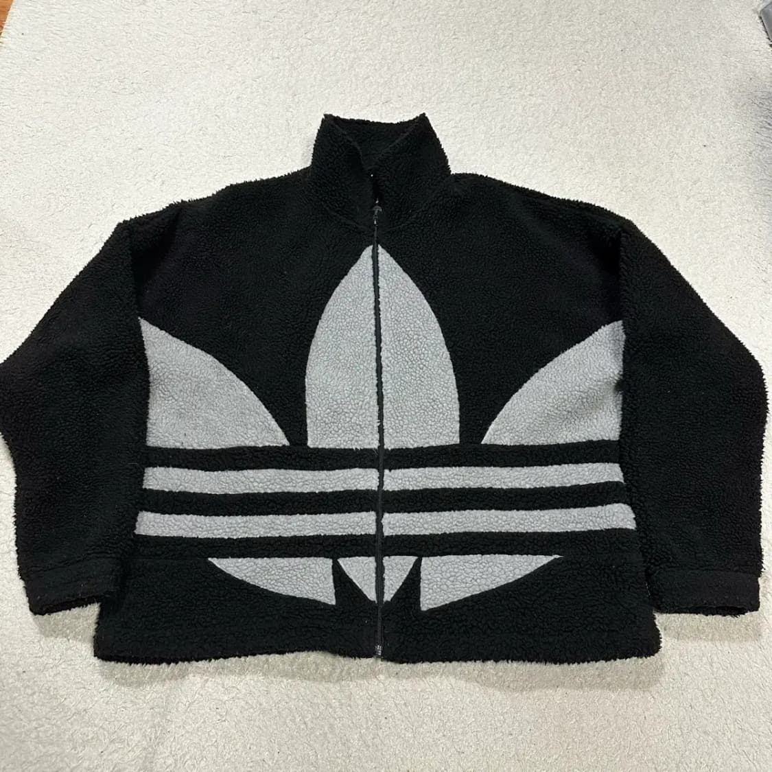 아디다스 빅로고 후리스 집업 플리스 자켓 xl 상품이미지1