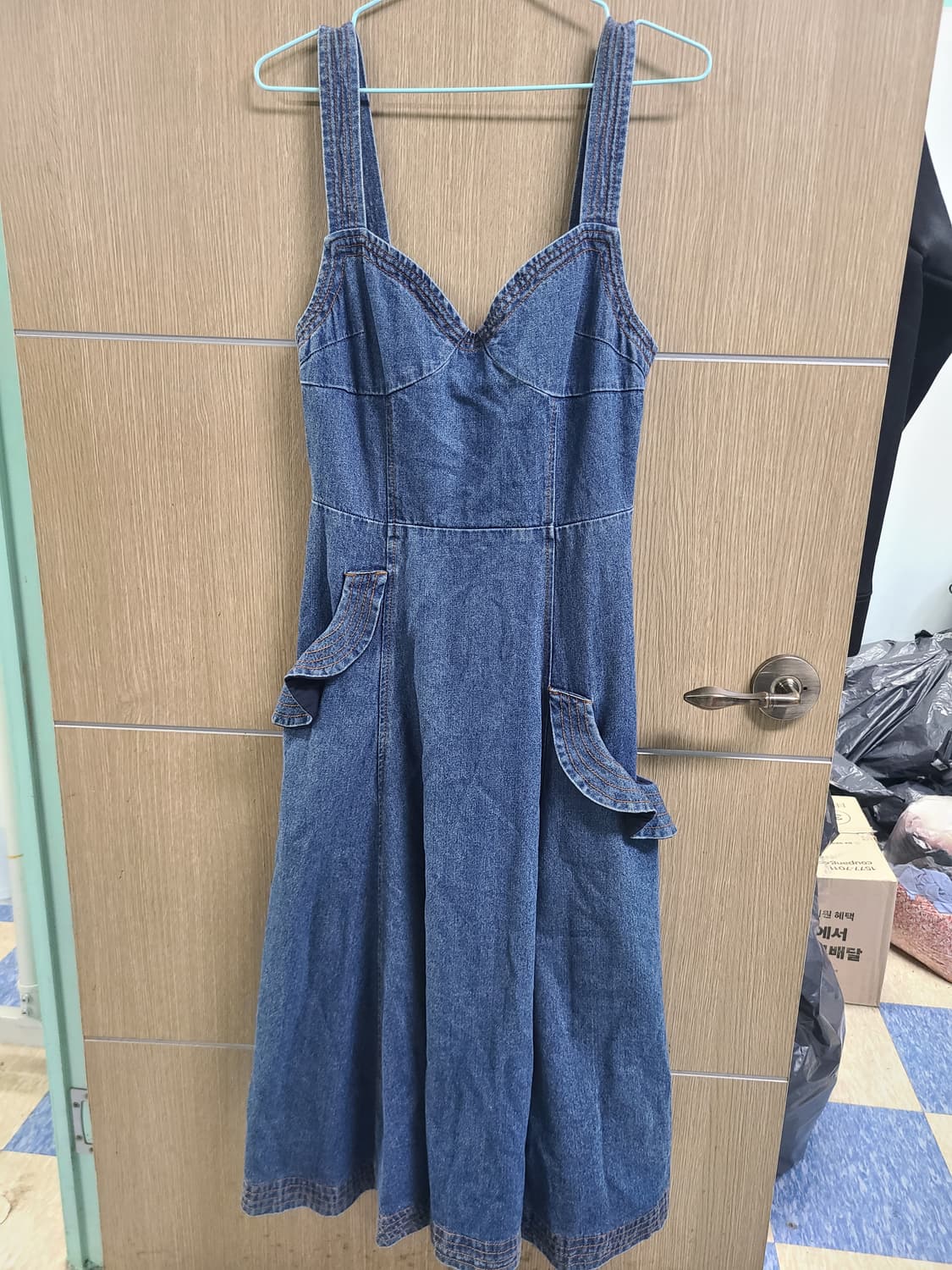 럭키슈에뜨 데님 롱 원피스  상품이미지1
